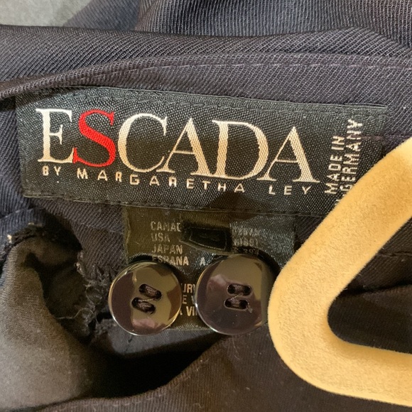 Vintage Escada dark navy, pleated front pants, size 6, excellent condition - Picture 3 of 4